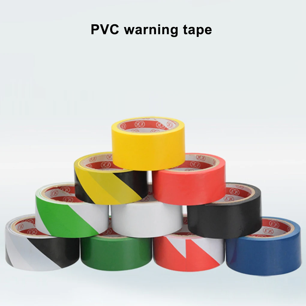 PVC Warning Tape Floor Glue Black And Yellow Wear-resistant Zebra Crossing Home Office Warning Stickers 50MM*20m