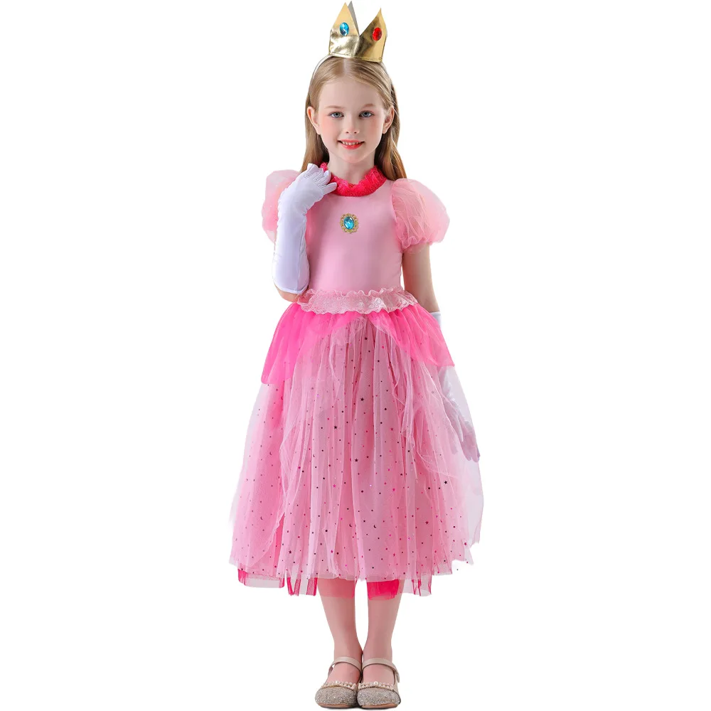 Halloween Children's Pink Princess Dress Girl's Party Performance Clothes Role Girls Pink Princess Dress Play Dresses