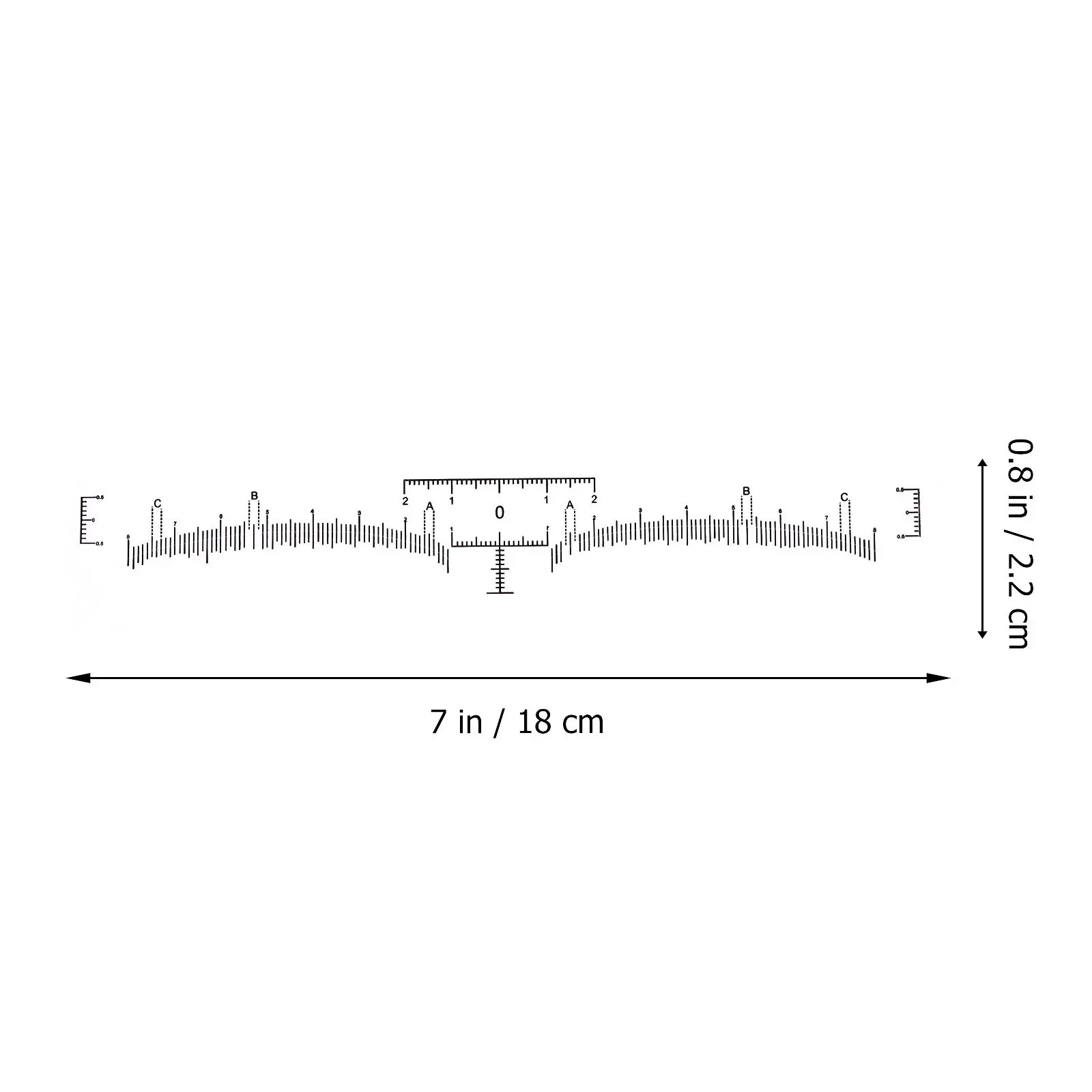 ไม้บรรทัดวัดตำแหน่งคิ้วแบบใช้แล้วทิ้ง 100 ชิ้น สีขาว เครื่องมือวัดสำหรับแต่งหน้า เครื่องมือสักคิ้วสำหรับผู้เริ่มต้น