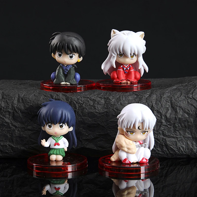 4pcs/set Anime Inuyasha Figures Sesshoumaru Q Ver. Action Figure PVC Collection Model Toys For Kids Gift