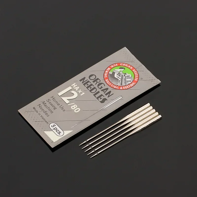5pcs/Pack of ORGAN Household Sewing Machine Needles HAX1 Sewing Needles for SINGER BROTHER Size 8,9,10,11,12,14,16,18