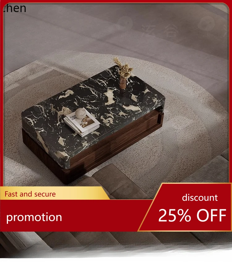 

ZML Marble Living Room Coffee Table Rectangular Home Modern Minimalist Villa Small Apartment