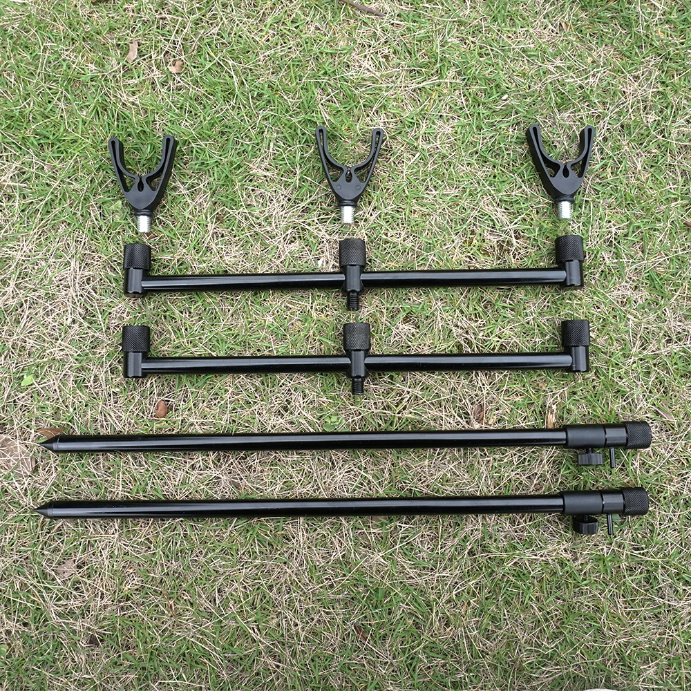Carp Fishing Buzz Bars 30cm Fishing Rod Pod Holder Black Buzzer Bar for 3 Rods KT-1204 Fishing Accessories
