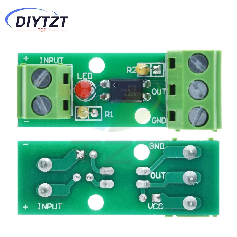 1 Channel Way Optocoupler Isolation Module PC817 3V-5V 12V 24V Photoelectric Isolator Rail Holder PLC Drive Motor Board
