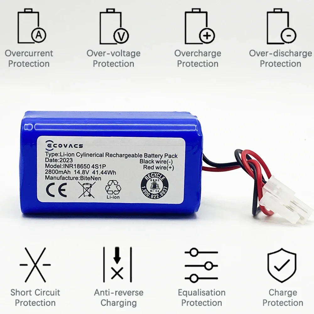 14.8V 2800mAh RS-RT900866 Li-ion Battery Side Brush For Rowenta Tefal Explorer Serie 20 40 60 Robot Vacuum Cleaner Accessories