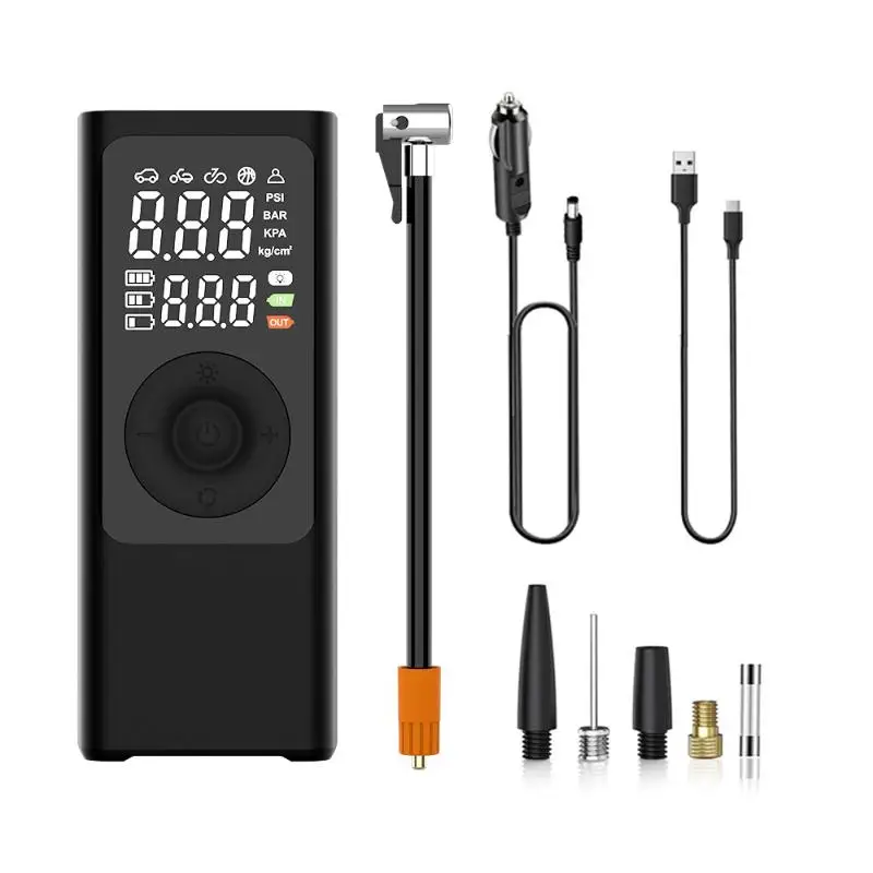 Portable Wireless Tire Inflator Digital Electric Air Pump With LED Light For Car Bicycle Motorcycle And Ball Inflate