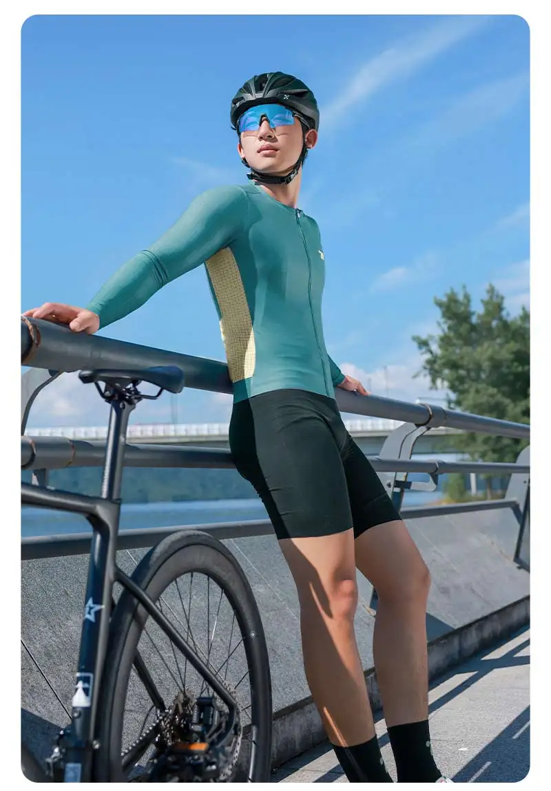 WEST BIKING Radtrikot Langarm Herren Damen Atmungsaktiv Schnelltrocknend Fahrradshirt MTB Rennrad Kleidung Sommer Reflektierendes Oberteil – Detail 17
