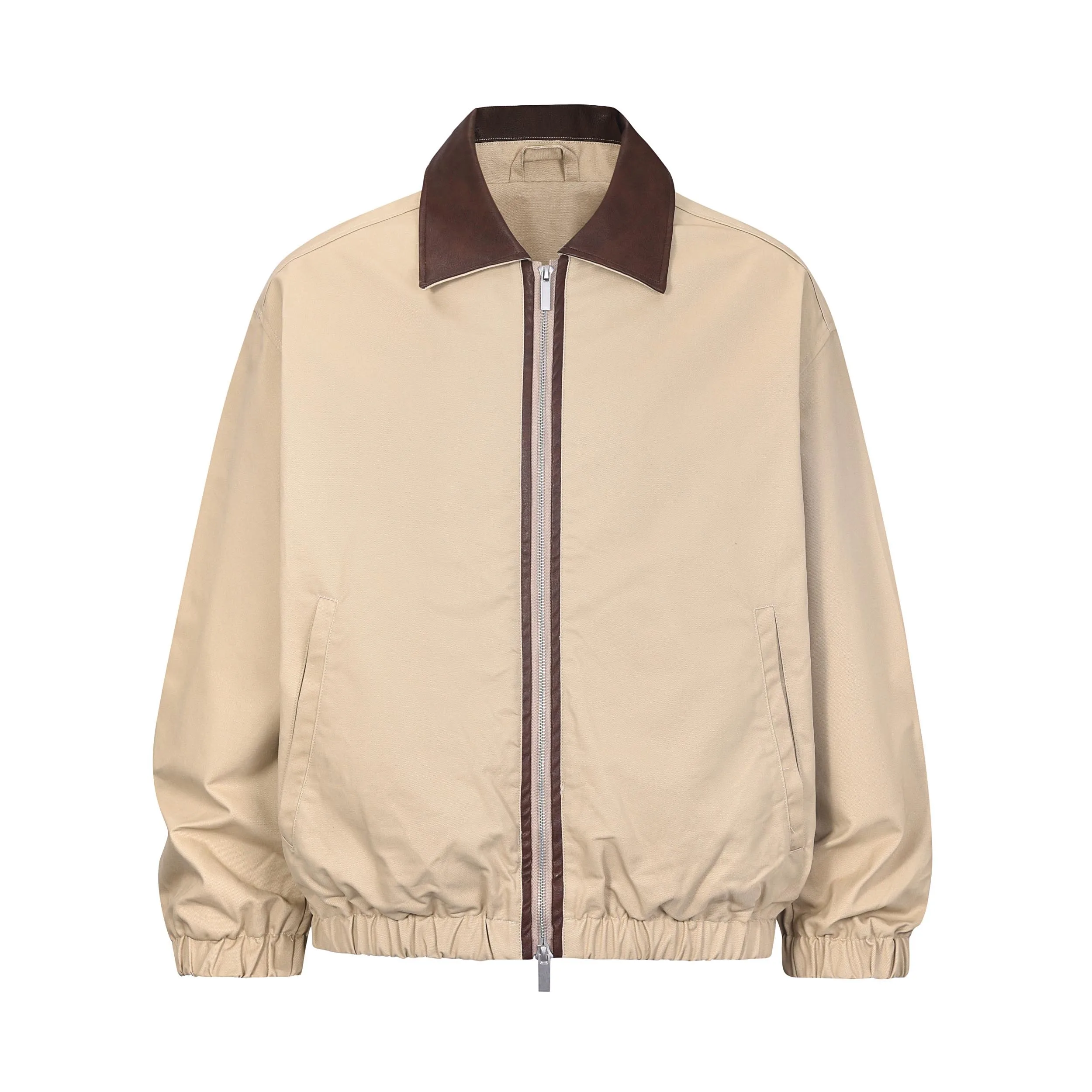 

Men and women pu leather collar barn jacket casual windbreaker