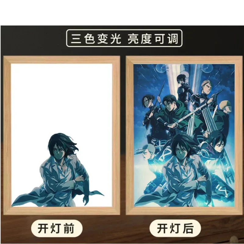 Attack And Titan The Game Character Draws A Night Light Painting Eren Jaeger Levi Ackerman Shingeki Etc Desk Room Decoration