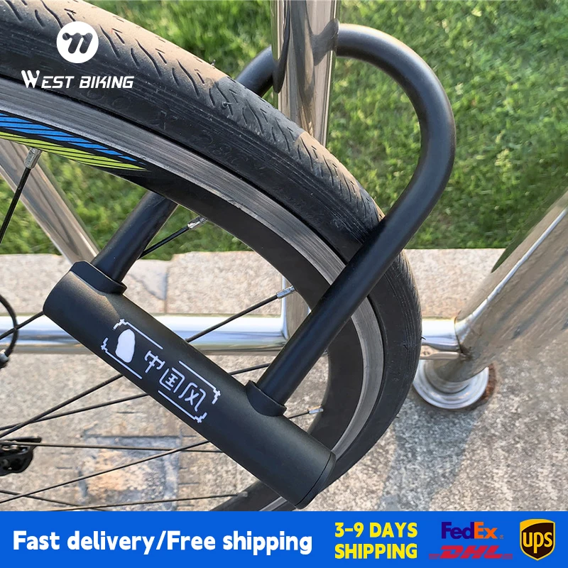 

WEST BIKING Bicycle U Lock Portables Mini Bike Wheel Lock With Key Anti-theft Safety Motorcycle Scooter Cycling Bicycle Access