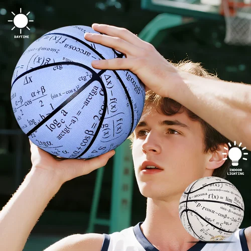 Baloncesto que cambia de Color blanco a azul, tamaño oficial 6/7, pelota duradera para interiores y exteriores para niños y niñas, regalos de cumpleaños de alta calidad