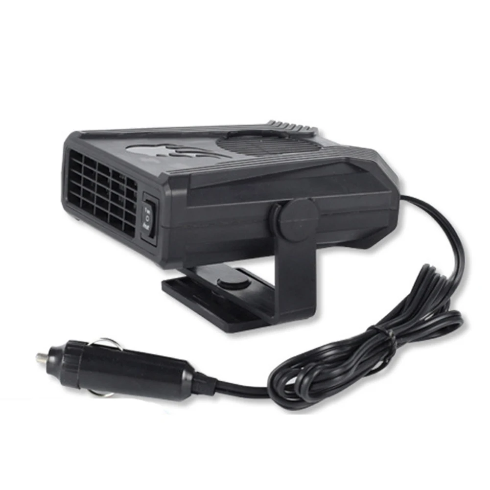 Black Abs 13.5*11.5*8cm/5.3x4.5x3.1 150W Electric Car Heater 12V DC Cooling Fan Defogger Defroster Demister Portable