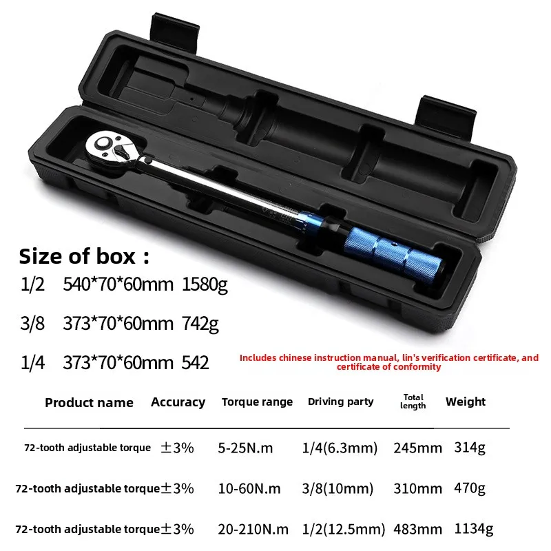 

3/8 Inch Drive Digital Torque Wrench, 10-60Nm Range with ±3% High Precision, Ratchet Socket Spanner, Heavy-Duty Mechanical Tool