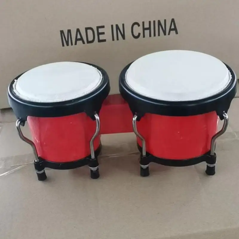 4-5 Inch Abs Plastic Connected Bongo Drum Percussion Instrument Musical Stage Performance Portable Professional Bongo Drum