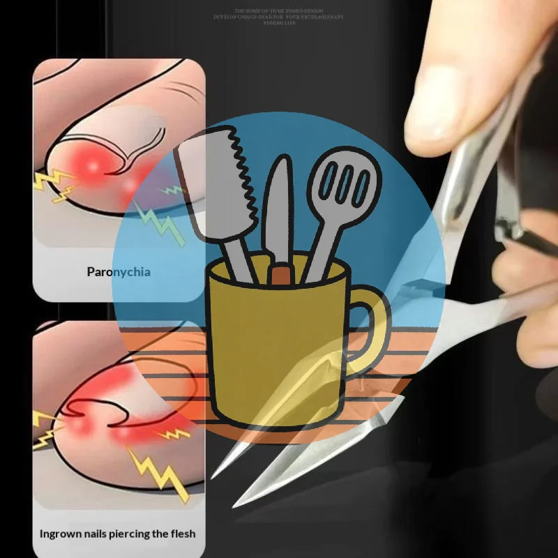 ~1 szt. Proste nożyczki do paznokci u stóp, do przycinania grubych, wrastających paznokci, narzędzie do usuwania cyrkonii, obcinacz do kamieni, narzędzia do manicure.