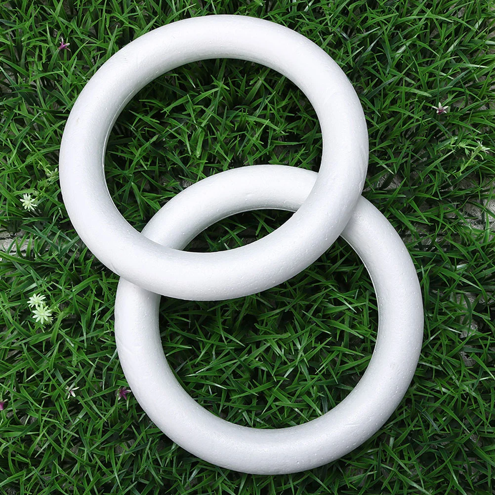 3 Pcs Foam Solid Ring Festival Party Foams Model Bubble Circle Polystyrene Wreath Making Kit White Round for Craft