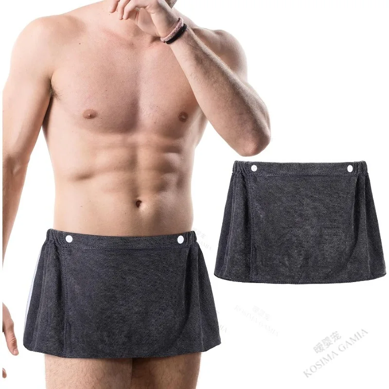 Comfortable Sauna Skirt for Men's Wearable Bath Towel Magic Skirt Shower Soft Breathable Beach Bathrobe Adult Sports Bathrobe