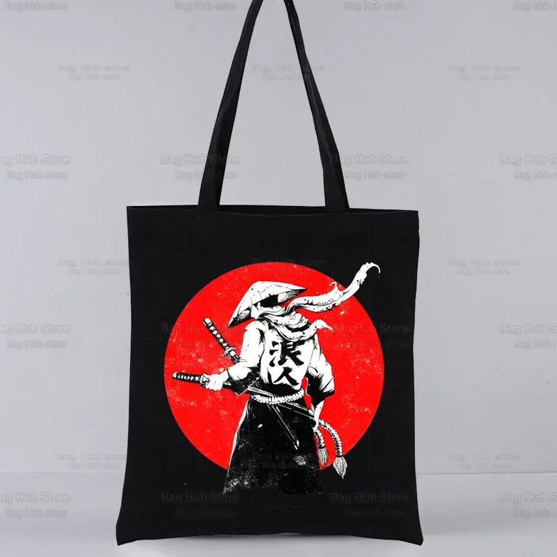 Japan Samurai Spirit Japanese Style Bushido Shoulder Bag CanvasShopping Bags Female Handbags Reusable Tote Bag Best Gifts