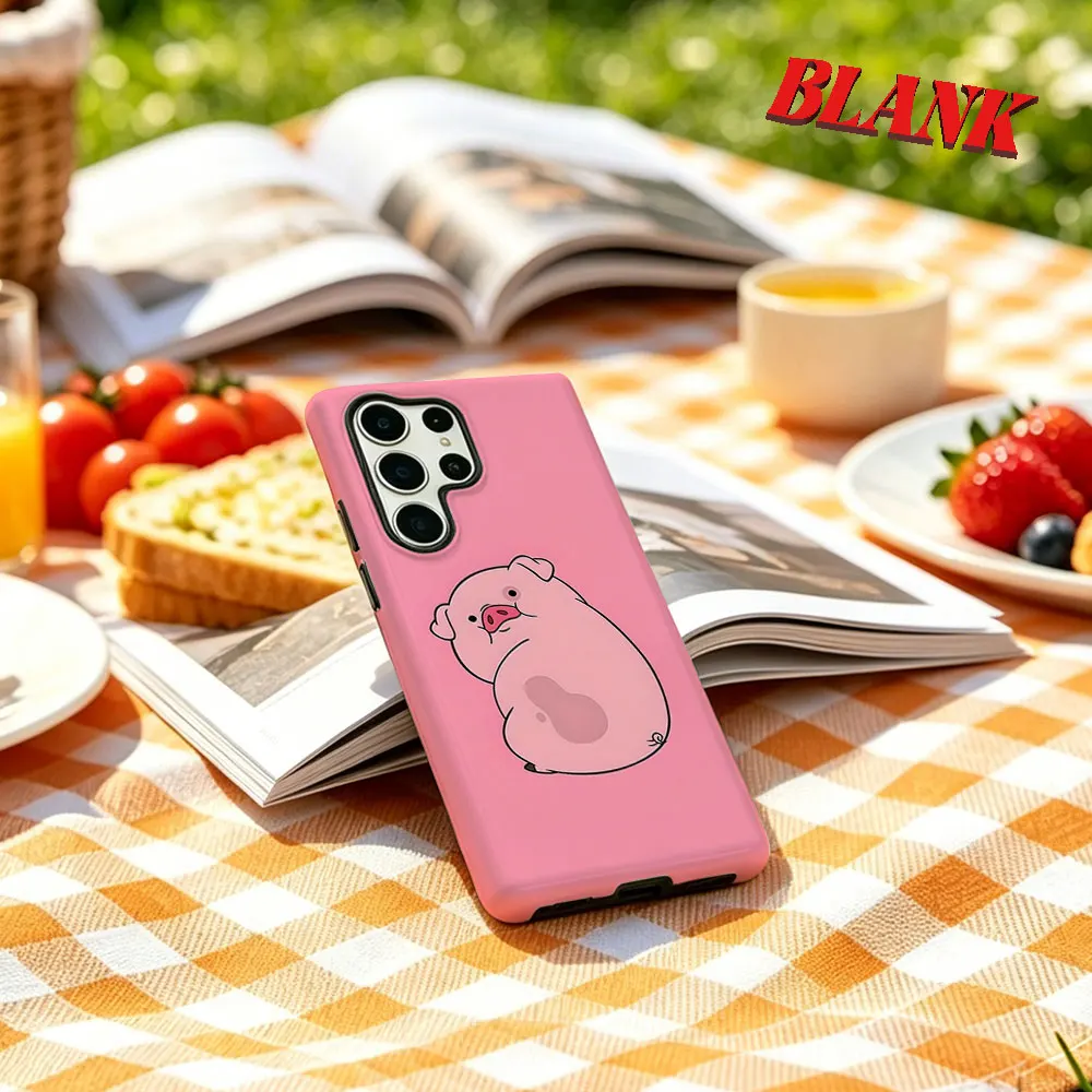 Pink Pig For Samsung Galaxy Phone Case S23 A57 S20 S25 FE S26 Plus S24 Ultra A56 A37 2-IN-1 Shockproof Bumper