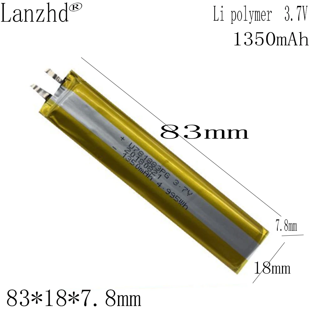 

1-10pcs 3.7V 1350mAh Li Po Polymer Lithium Rechargeable Battery For Children's toy LED lamp Bluetooth stereo Tablet PC Power GPS