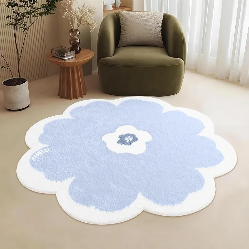 Cute Floral-shaped Living Room Carpet Fashion Fresh Fluffy Bedside Rug Soft Plush Coffee Table Sofa Floor Mats Alfombra Ковер 러그