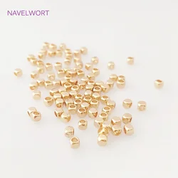 Wholesale 2/3/4mm 18k Gold Plated Spacer Beads Hollow Cube Beads For Jewelry Making, Supplies For Jewelry Making