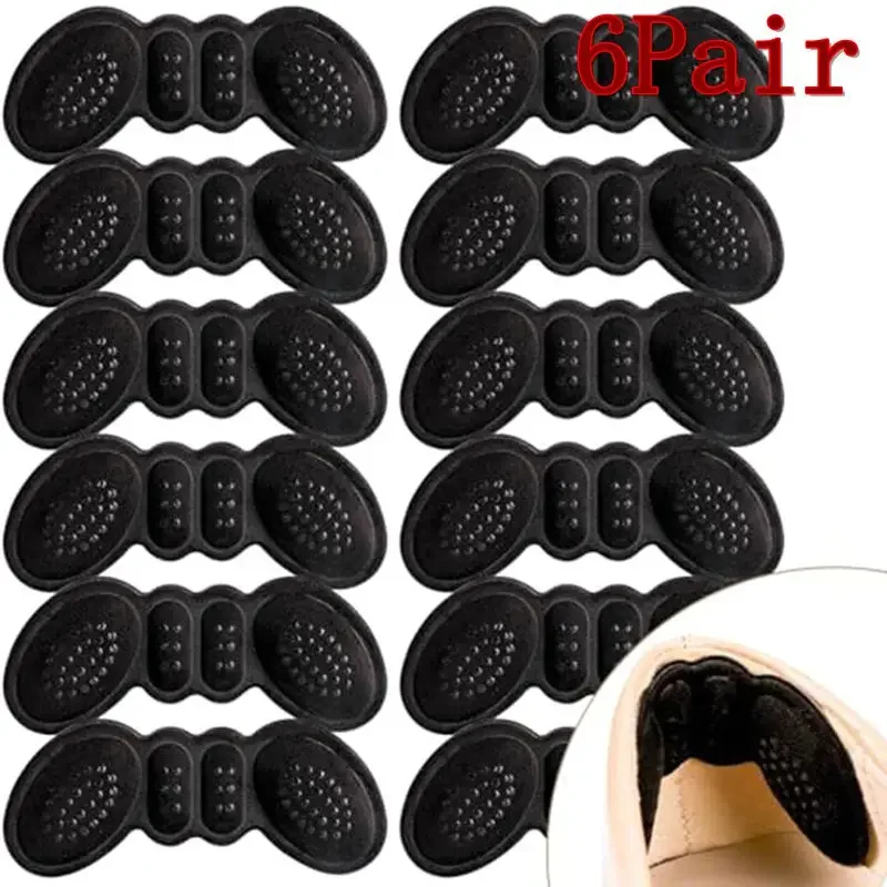 6Pairs Heel Grips Shoe Back Heel Pads Butterfly Shape Anti Blister Anti Slip Heel Cushion Inserts for Loose Shoes Foot Care
