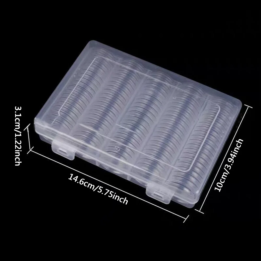 Plastic Organizer Box Storage Transparent Coin Holder Storage Case Storage Capsules Protection Boxes Container