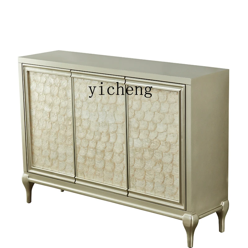 

ZK1 Simple Sideboard Cabinet Light Luxury Entrance Cabinet Shell Solid Wood Home Shoe Cabinet Living Room Locker