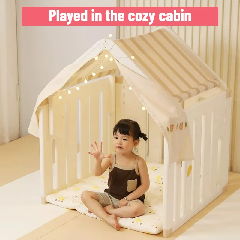 

Cute Kids Toy Tent with Comfortable Cotton Pad Plastic Play House Princess Castle Toys Small Houses Baby Secret Base Tents