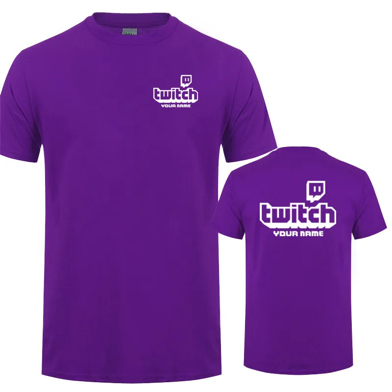 Twitch TV Custom Your Name T Shirt Summer Men Cotton Short Sleeve Personalised Twitch Gaming T-shirts Mans Gift Tees LH-516