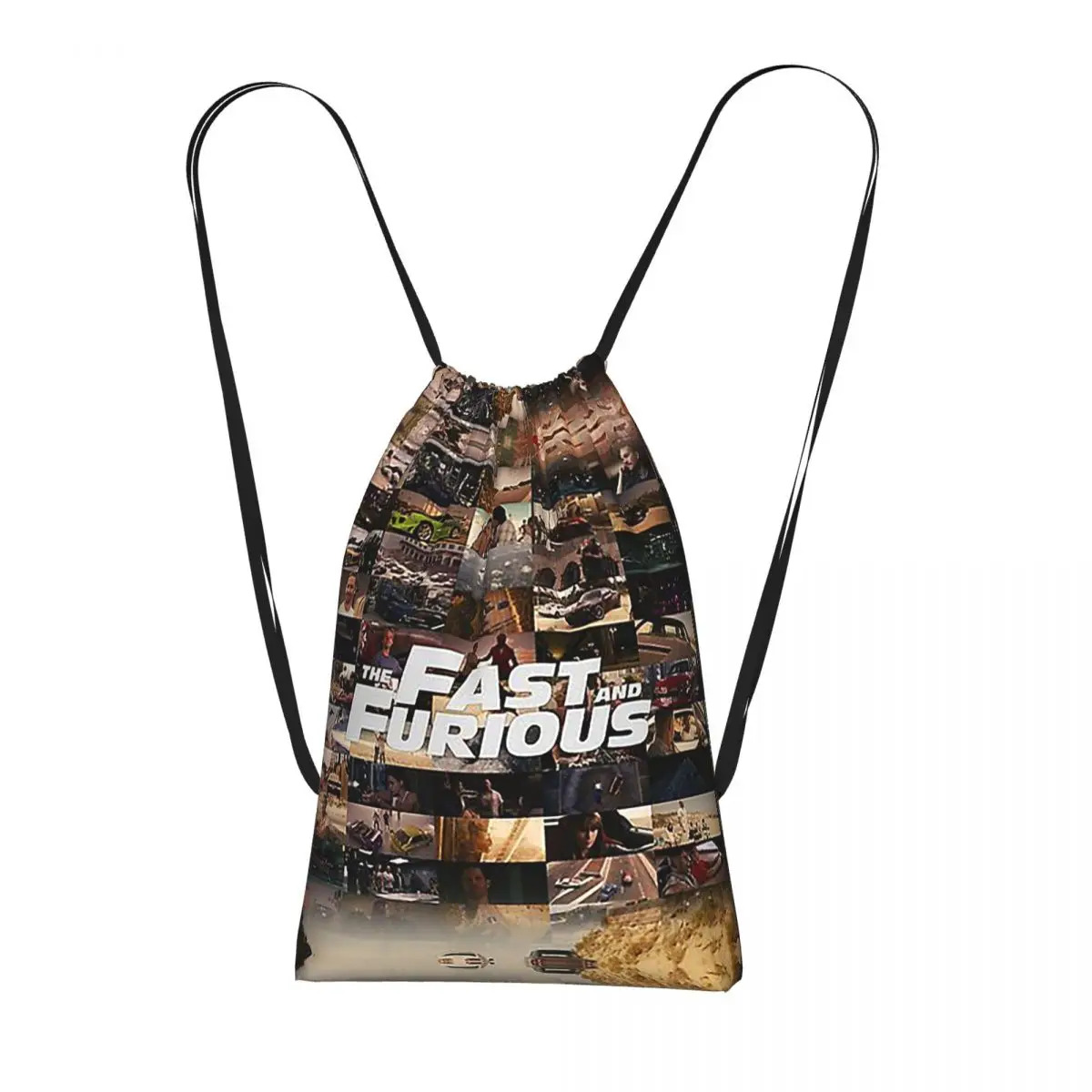 Fast And Furious Legends Tribute Drawstring Backpack hiking cycling Bag Portable Travel Drawstring Bag for Men Women