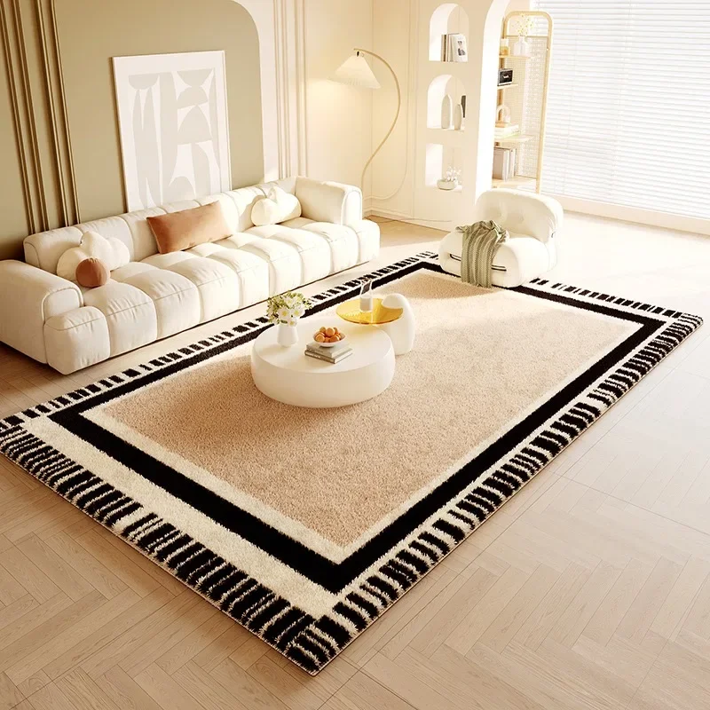 

French Living Room Carpet Light Luxury High-end Cream Style Sofa Coffee Table Floor Mat Retro Bedroom Bedside Plush Rug Alfombra