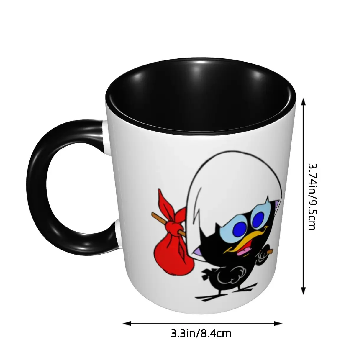 Calimero Black Chicken Cartoon Comic Coffee Mug DIY Personalized Ceramic Tea Milk Mug Cup