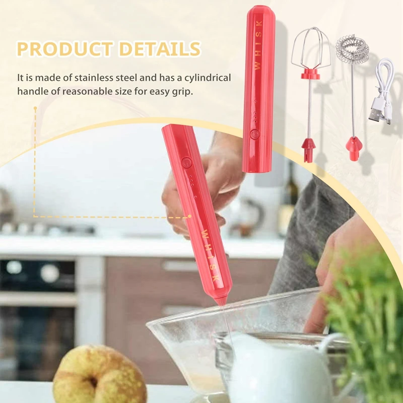 ABJY-USB fouet électrique Rechargeable batteur à oeufs mélangeur à café portatif ménage lait Shaker mélangeur mousseur mousseur