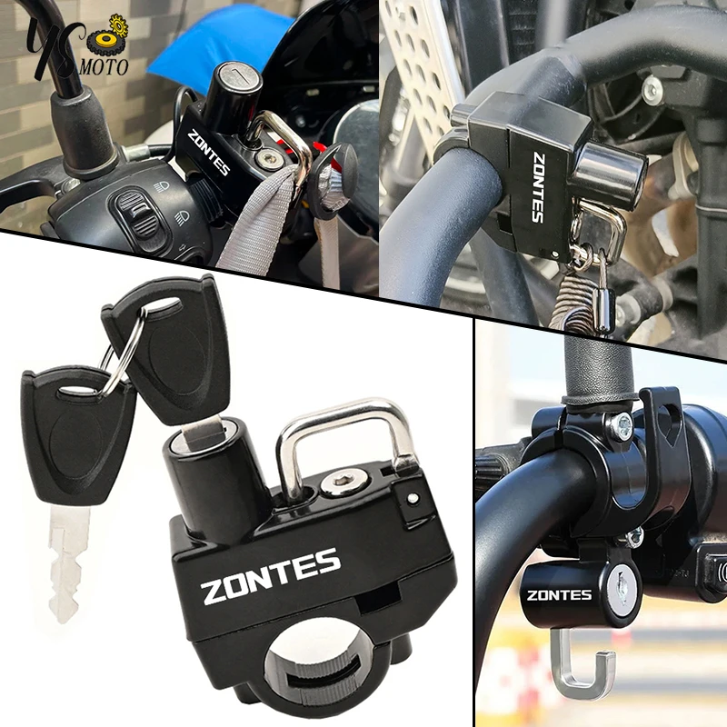 For Zontes Shengshi 310R 310X 310V 310 t2 G1 125 U1 U 155 ZT 125 T310 350E 350 Motorcycle CNC Helmet Lock Anti-Theft Helmet