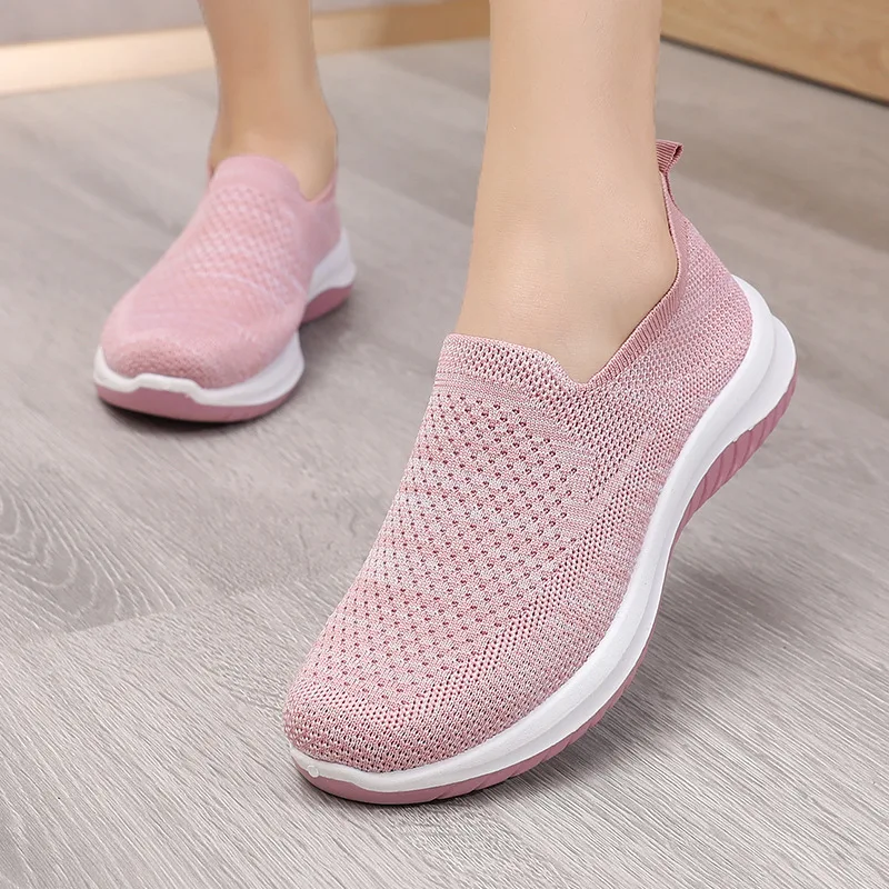 Fashion Slip-on Sneakers Women Sock Shoe Platform Shoes Breathable Mesh Sports Casual Shoes Soft Comfort Zapatillas De Deporte