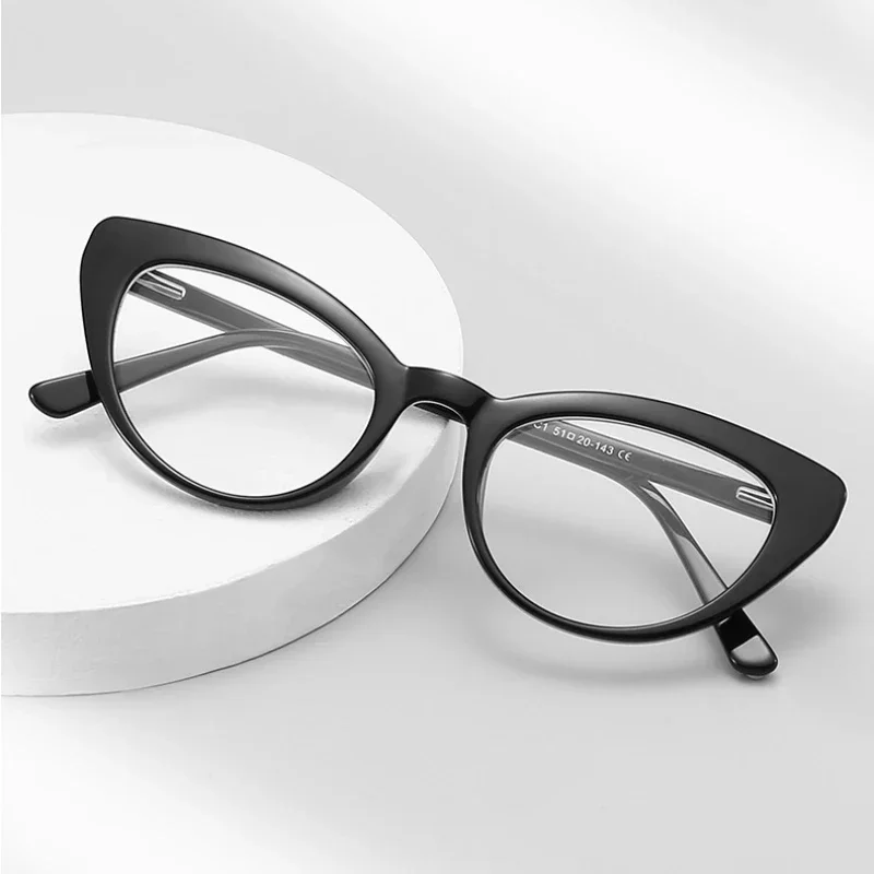 

Unisex Glasses Frame Women Optical Flat Lens Anti Blue Light Eyeglasses Elastic Mirror Legs New Fashion Cat Eyewear Oculos