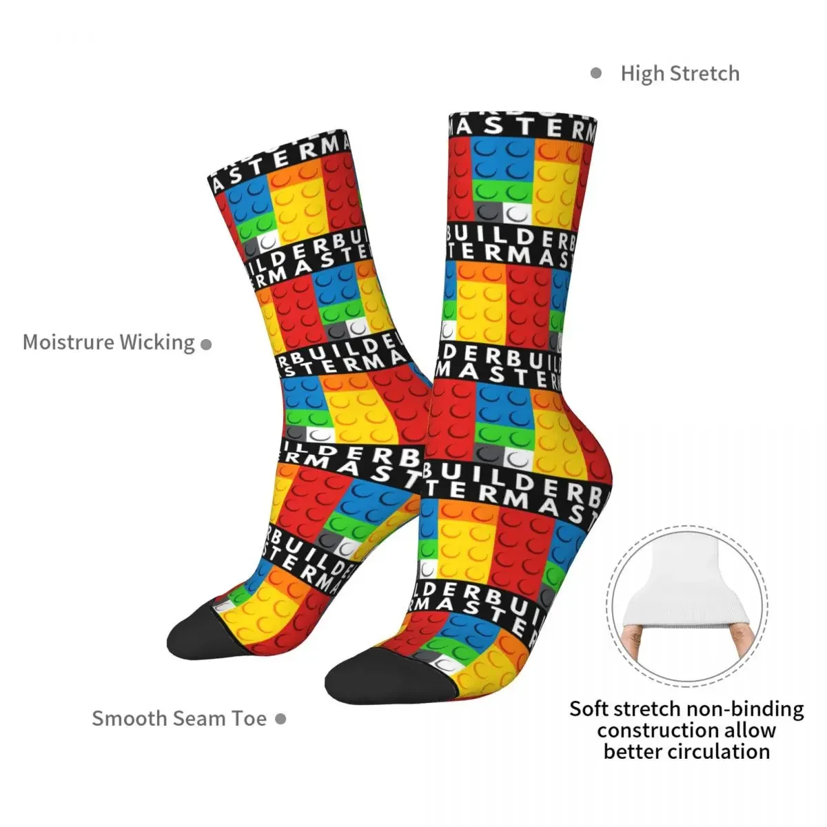 Master Builder Socks Harajuku High Quality Stockings All Season Long Socks Accessories for Unisex Birthday Present