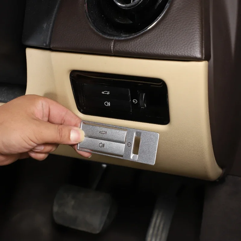 

For Jaguar XF XJ 2009-2015 Stainless Steel Silver Car Indoor Trunk Switch Button Trim Cover Interior Accessories