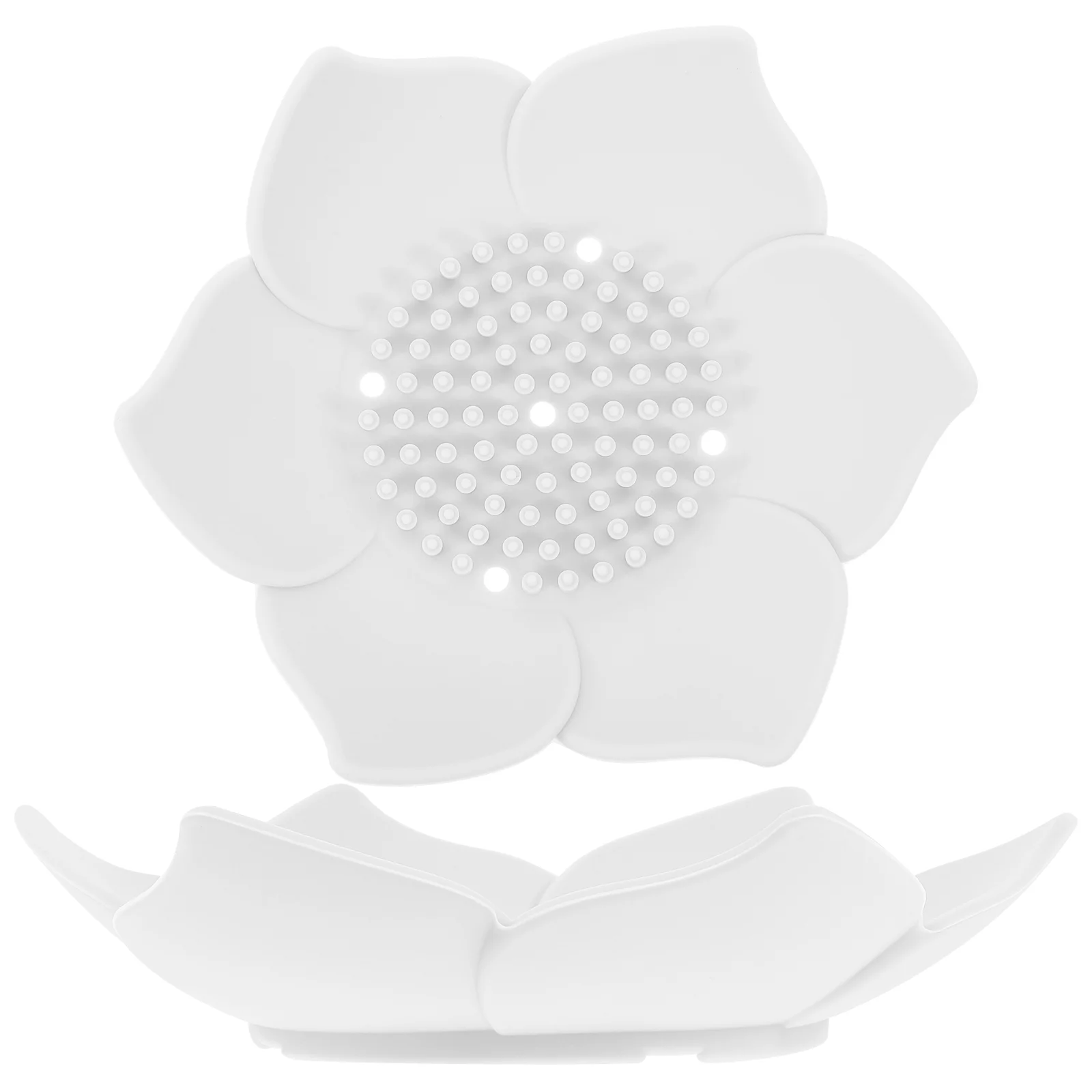 

2 Pcs Silicone Soap Dish Bathroom Holder Flower Shaped Multi-function Tray Jewelry for Shower Flower-shape Silica Gel Sink