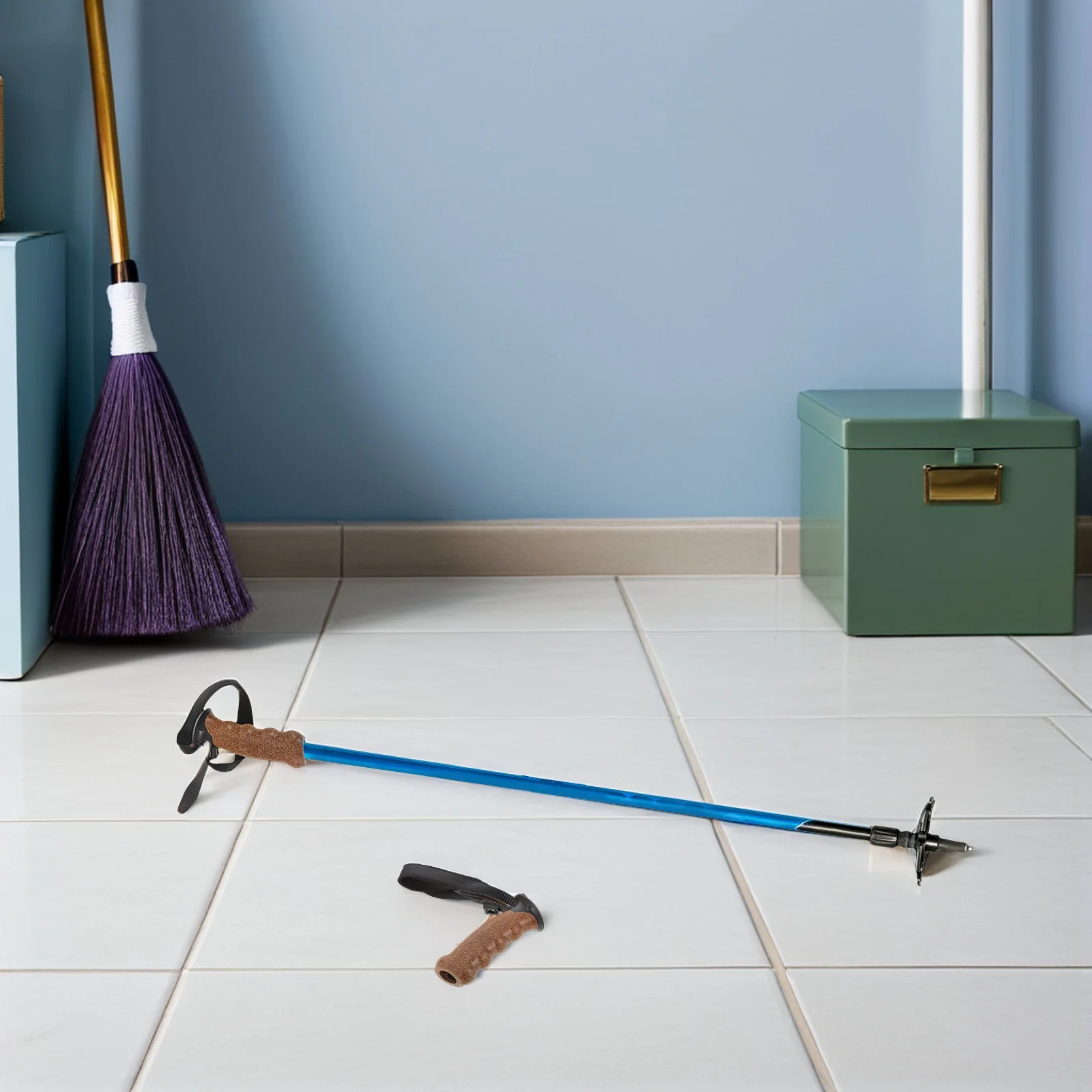 

Trekking Pole Cork Handle Grip Replacement Ergonomic Hiking Stick Non-Slip Strap Grip Part for Outdoor Hiking Skiing