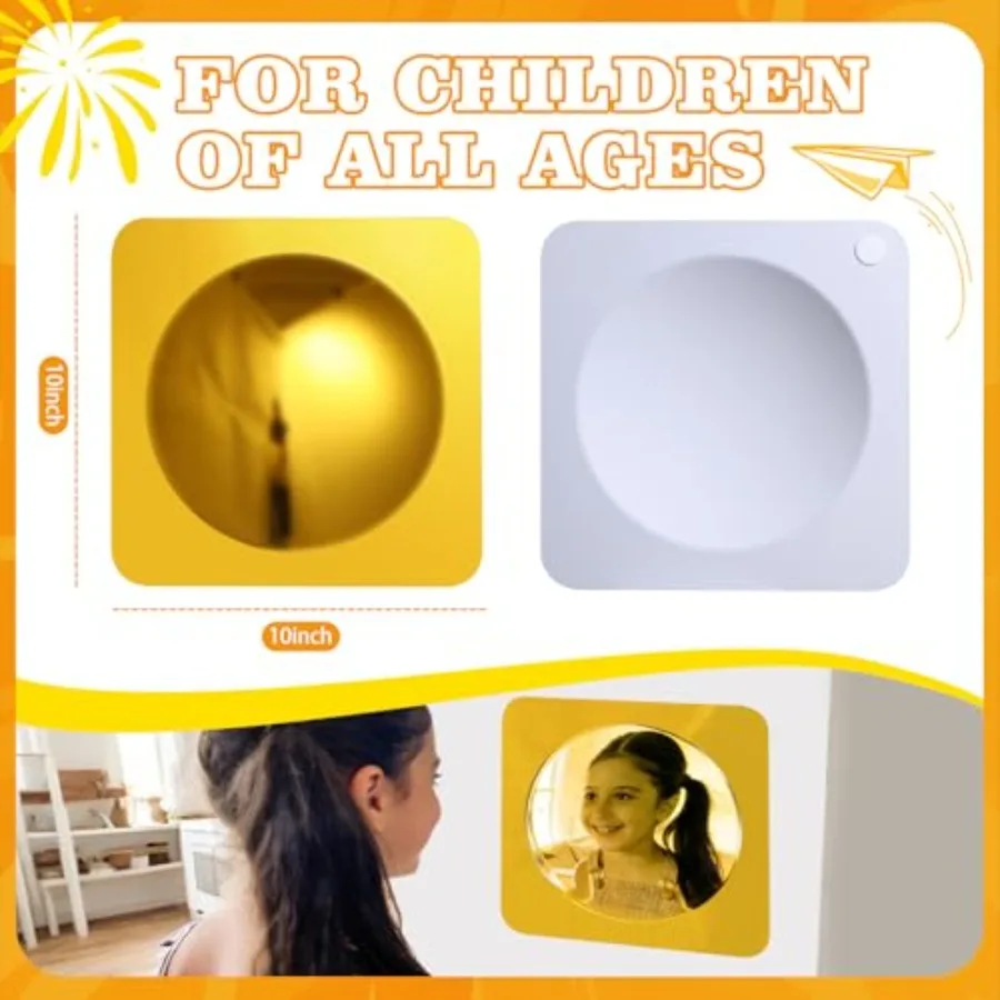 8 Pcs Sensory Wall Mirror, Acrylic Bubble Mirror Christmas Wall Decoration for Sensory Room or Science Classroom, Visual Tactil view 4