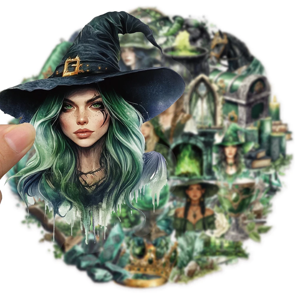 10/30/50 Stück transparente süße Cartoon Gothic Wald Hexe Aufkleber Graffiti Skateboard Laptop Telefon wasserdicht coole Aufkleberpackungen