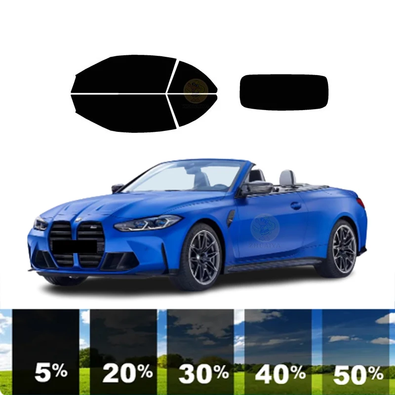 

precut Removable Window Tint Film For Car 100% UVR 5%-70%VLT Heat Insulation Carbon ﻿For BMW M4 2 DR CONVERTIBLE 2021-2023