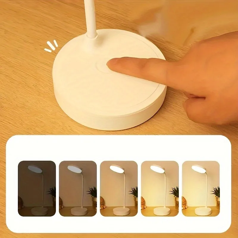 مصباح مكتب LED مرن مع خافت ثلاثي المستويات، يعمل بمنفذ USB، للعناية بالعين، دافئ، ضوء أبيض، مثالي للمنزل والمكتب والقراءة والدراسة