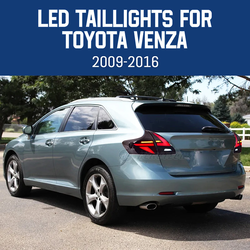 HCMOTIONZ Tail Lamps For Toyota Venza 2009-2016 LED Rear Back Lights Assembly DRL Start Up Animation