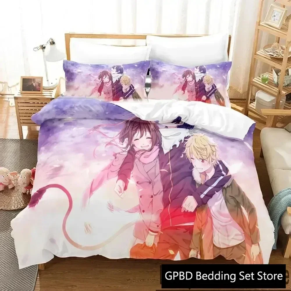 Luxury New 3D Print Anime Noragami Bedding Set Duvet Cover Bed Set Quilt Cover Pillowcase king Queen Size Boys Adult Bedding Set