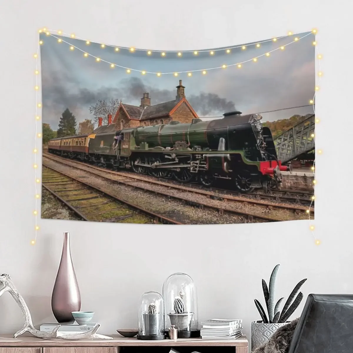 46100 Royal Scot at Highley Station Tapestry Decor For Room Wall Hanging Wall Tapestry