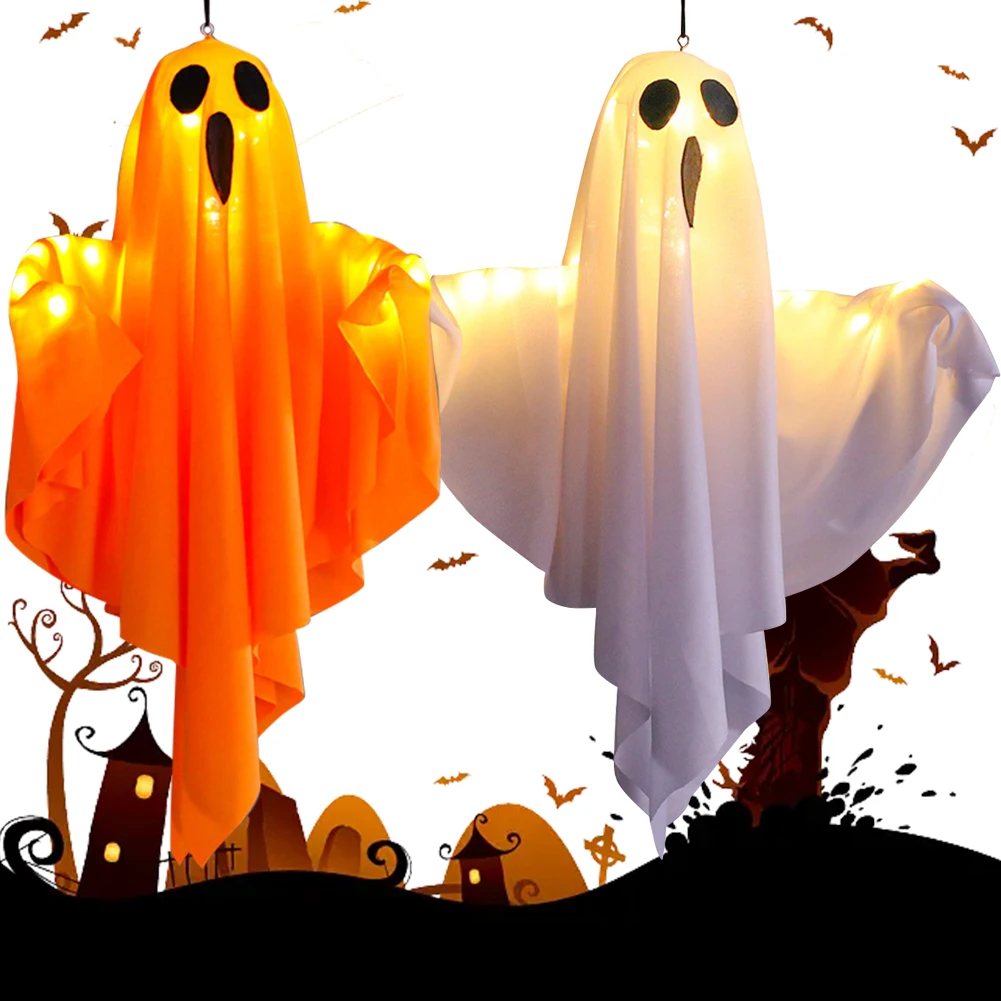 Glowing Ghost Hanging Door para o Halloween, impermeável Horror Light Decoração, Home Decor, Decoração do jardim, IP65